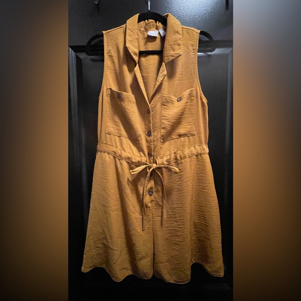ASOS DESIGN breezy romper in mustard yellow